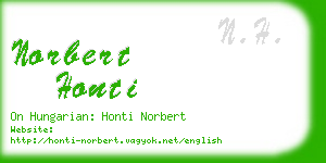 norbert honti business card